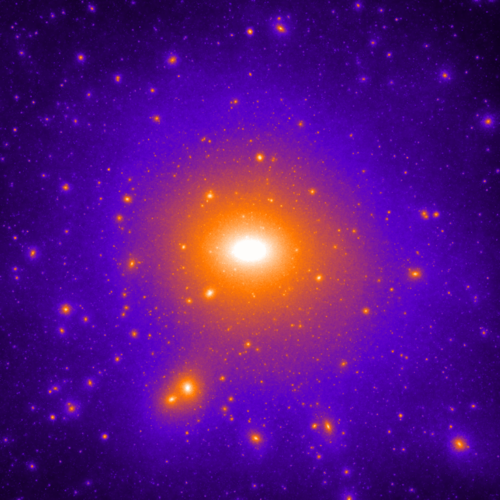 A Milky Way-like galaxy and its companions seen in a N-body simulations (Credit: Felix Stoehr).